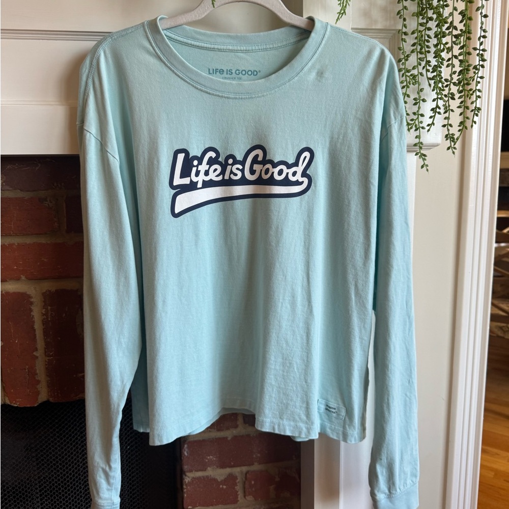 Life Is Good women’s Light Blue Long Sleeve Tee